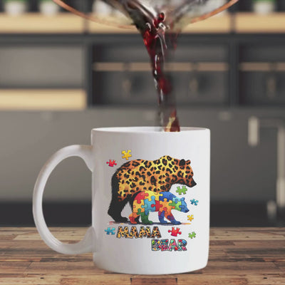 Autism Awareness Mama Bear Ceramic Mug - 11oz  Perfect Gift for Mothers Day