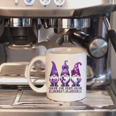 Alzheimers Awareness Ceramic Mug - Gnome One Fights Alone