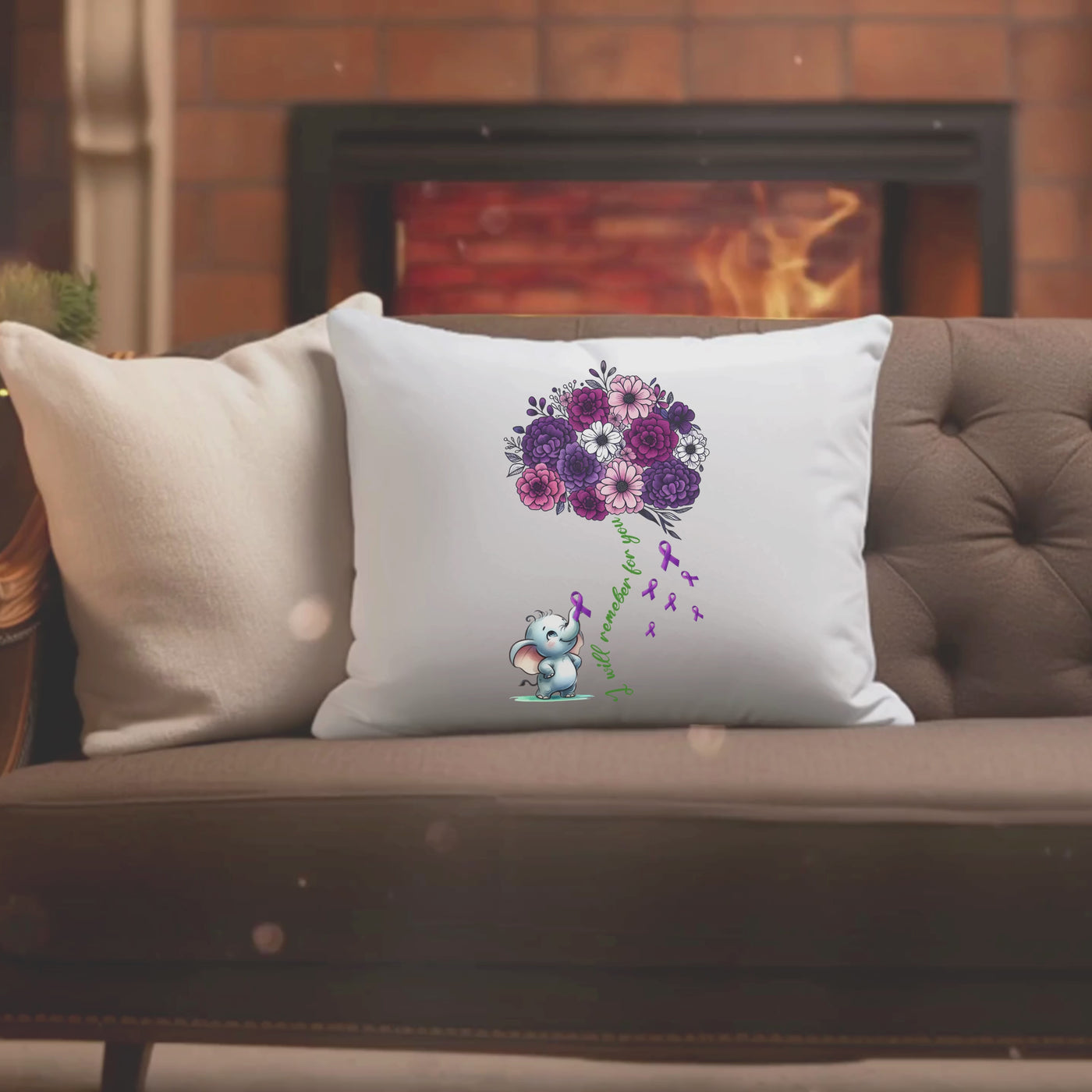 I Will Remember For You Alzheimer's Awareness Pillow