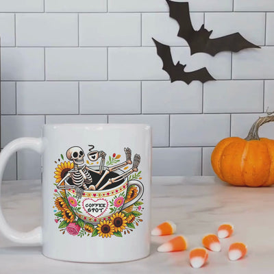 Coffee Spot Halloween Ceramic Mug - Fun and Spooky Addition to Your Morning Routine