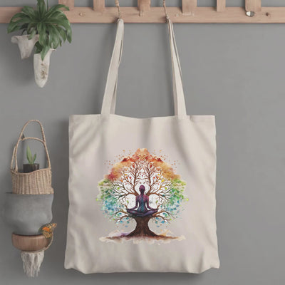 Custom Spiritual Yoga Tote Bag - with Mindful Meditation for Holistic Balance and Serenity - Wellness-Inspired Design