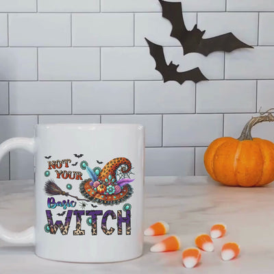 Halloween Ceramic Mug - Not Your Basic Witch - 11oz - Spooky Sips