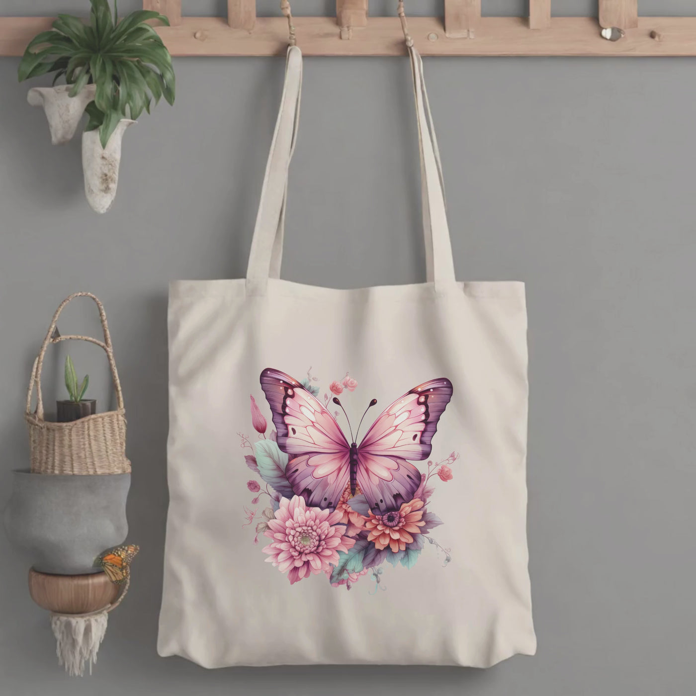 Breast Cancer Awareness Cotton Canvas Tote Bag  Support a Cause with Style