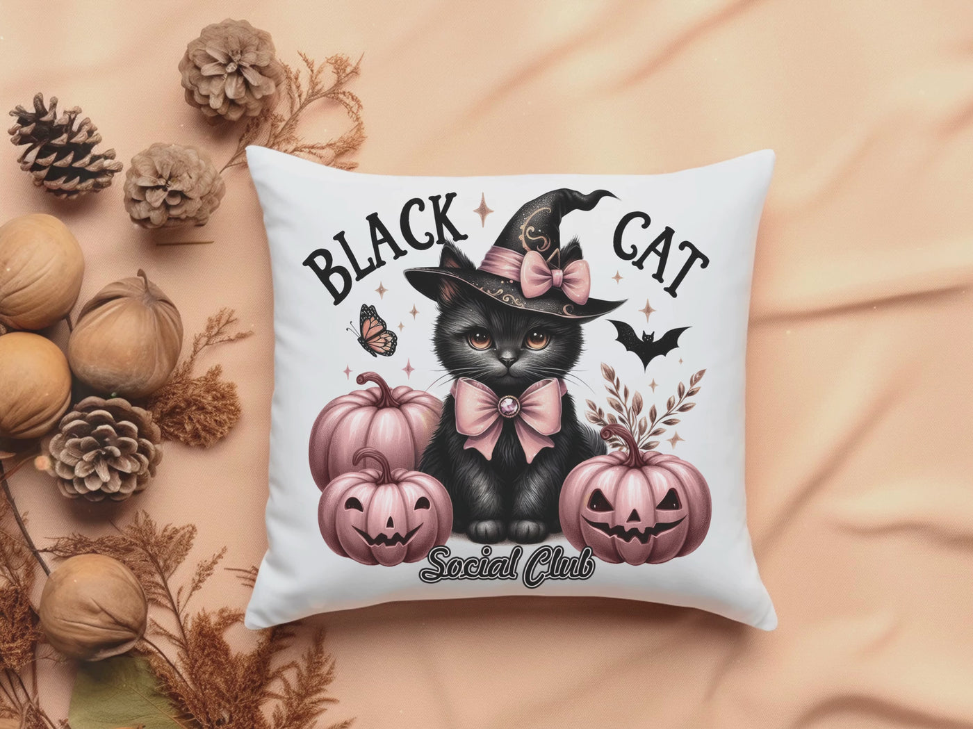 Spooky Black Cat Halloween Pillow - Perfect Home Decoration