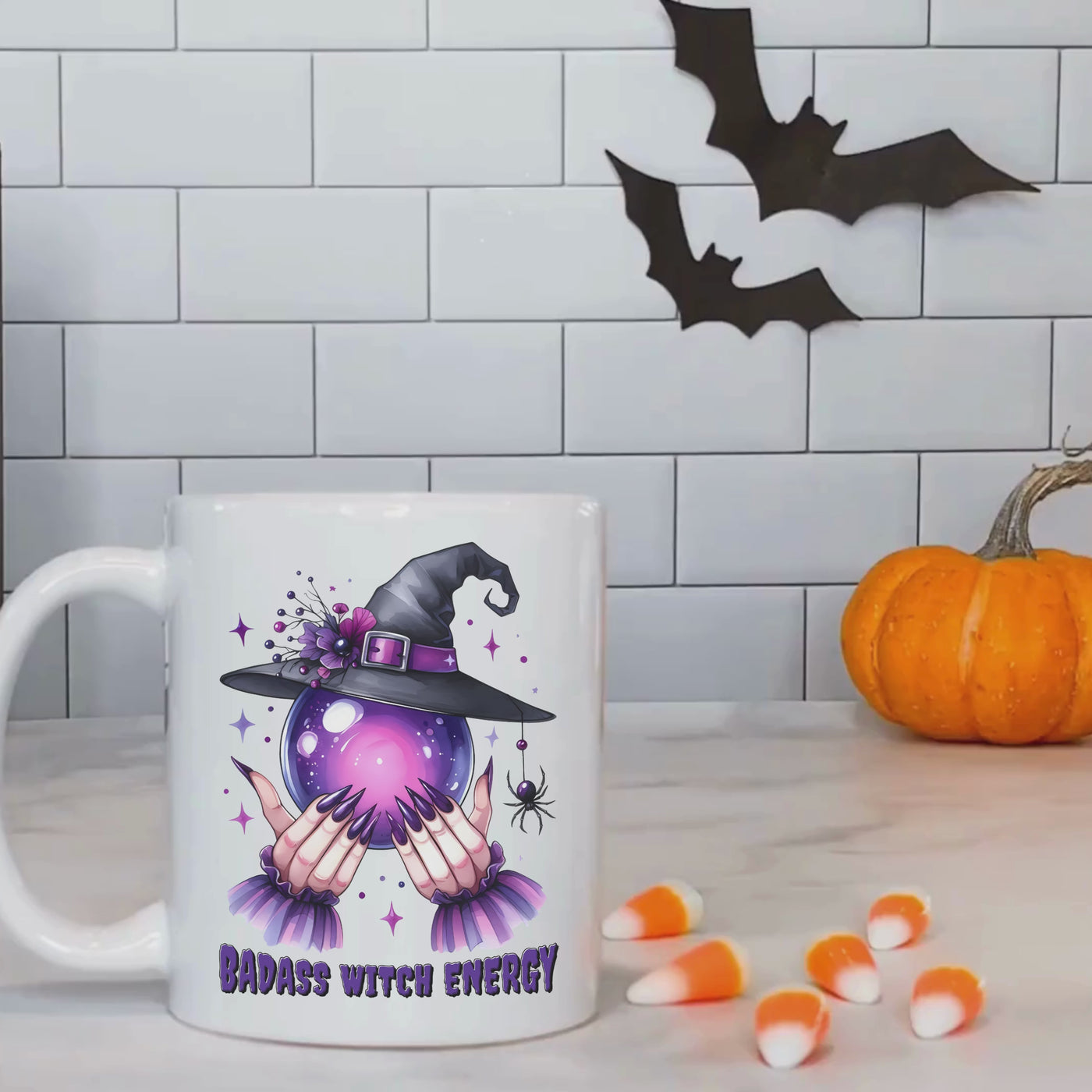 Badass Witch Ceramic Mug - Energy Infused Halloween Gift for Witches  Witchy Friends