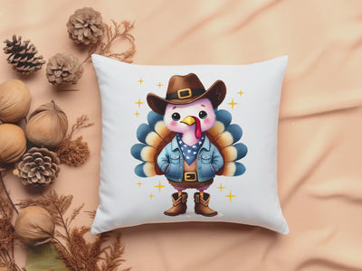 Festive Turkey Throw Pillow for Thanksgiving