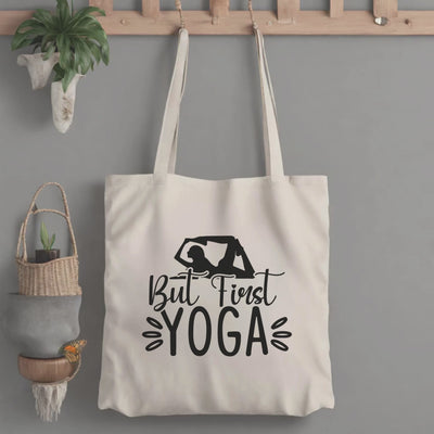 Yoga First Tote Bag - Custom Mindful Wellness Design  Holistic Balanced Serene  Peaceful Zen